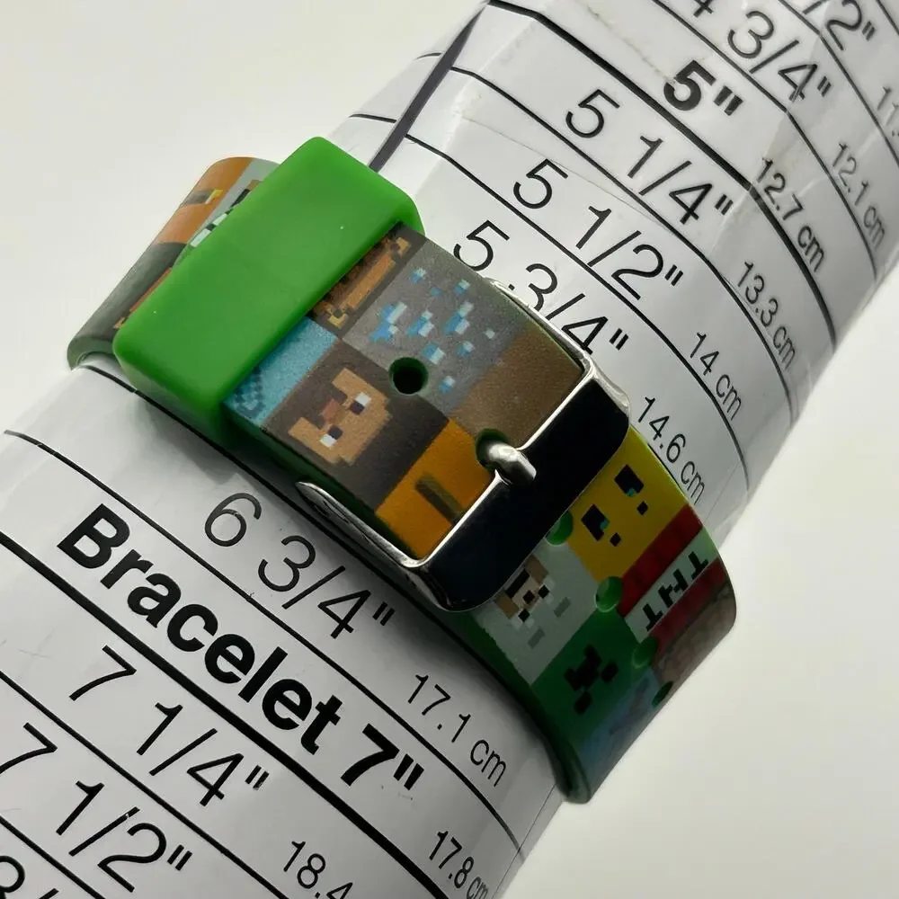 Accutime Minecraft LED Watch Featuring character-themed Silicone Strap